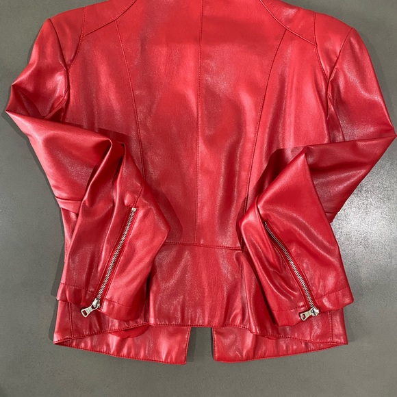 Zara Faux Leather Jacket in Red - Picture 4 of 6